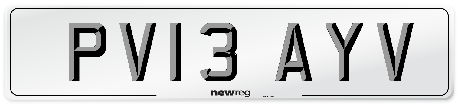 PV13 AYV Number Plate from New Reg